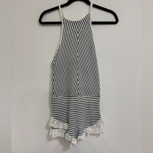 Ocean Drive clothing Co. Navy and white romper